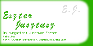 eszter jusztusz business card